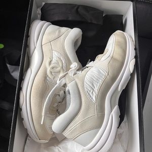 White Chanel sneakers size 6.5
